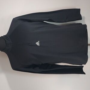Adidas Black Y2K Mock Neck 1/4 Zip L/S ClimaCool Athletic Training Pullover Med